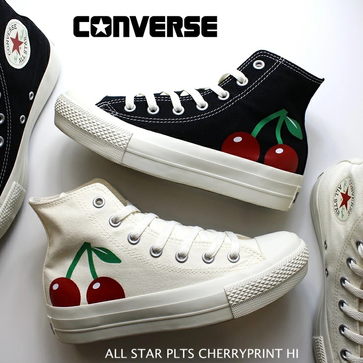 オールスター PLTS チェリープリント HI 31312170 31312171 ブラック オフホワイトALL STAR PLTS CHERRYPRINT HI レディース 厚底 スニーカー