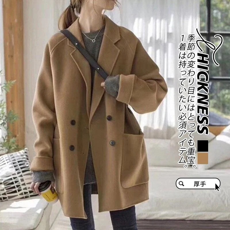 人気品超目玉チェスターコートレディース冬服ラシャコートマウンテンパーカージャケット折襟ボタンダウンパーカーカジュアル秋服春秋ゆったり