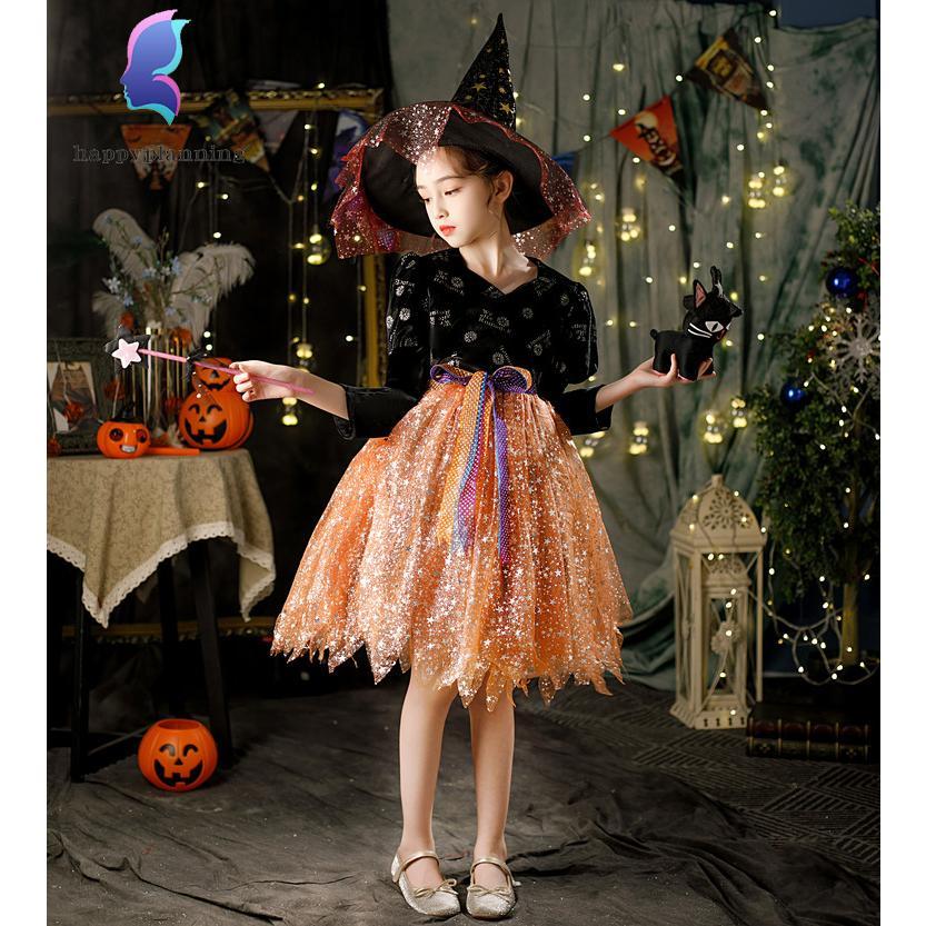 ハロウィン キッズ 魔女衣装 巫女 HALLWEEN 子供ドレス コスプレ 仮装 女の子 cosplay 万聖節 コスム キャラクター衣装 ワンピース 魔法 マスカレード