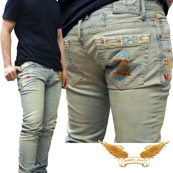 ロビンズジーン メンズ デニム スキニー パンツ ROBIN S JEAN BONE STRIPE SMO.LIT 164 safari サファリ LEON レオン オーシャンズ 雑誌 掲載 ハイブラ