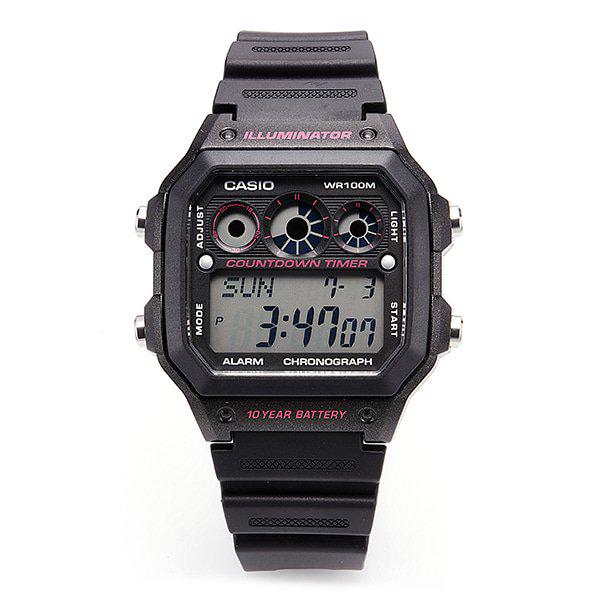 AE-1300WH-1A2VDF (AE-1300WH-1A2) デジタルスクエアスポーツ軍人男性ウレタン時計