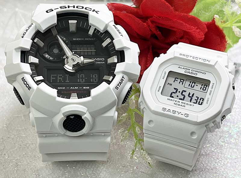 恋人たちのGショック ペアウオッチ G-SHOCK BABY-G ペア腕時計 カシオ 2本セット GA-700-7AJF BGD-565U-7JF 電池式 アナデジ デジタル ラッピング無料