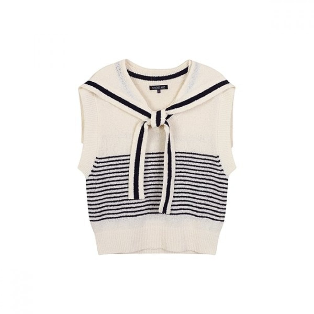 AR ショールセット細ストライプVネックベスト AR2KV460