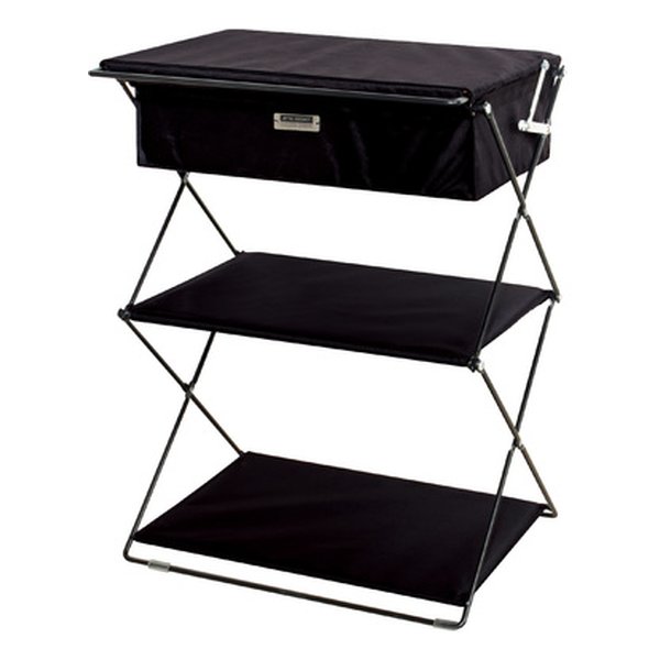 フォールディングラック ブラック 幅47×奥行き39×高さ62.5cm MIP-73BK