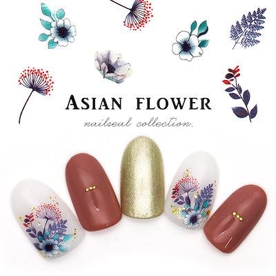 Qoo10 ネイルシール アジアンフラワーシールnn ネイル