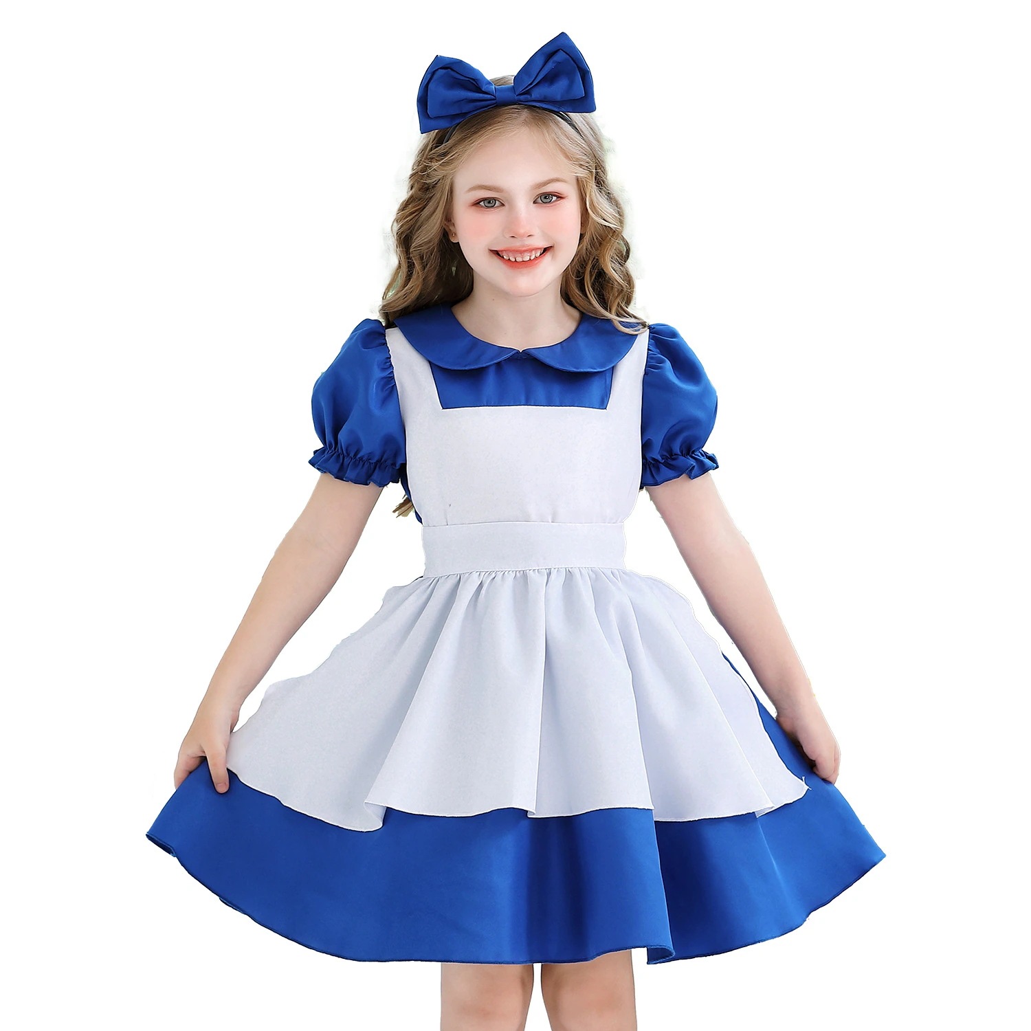 アリスプリンセスドレス ハロウィン 子供服 パフォーマンスコスチューム メイドコスチューム 女の子服 田園風 農場風ドレス コスプレ