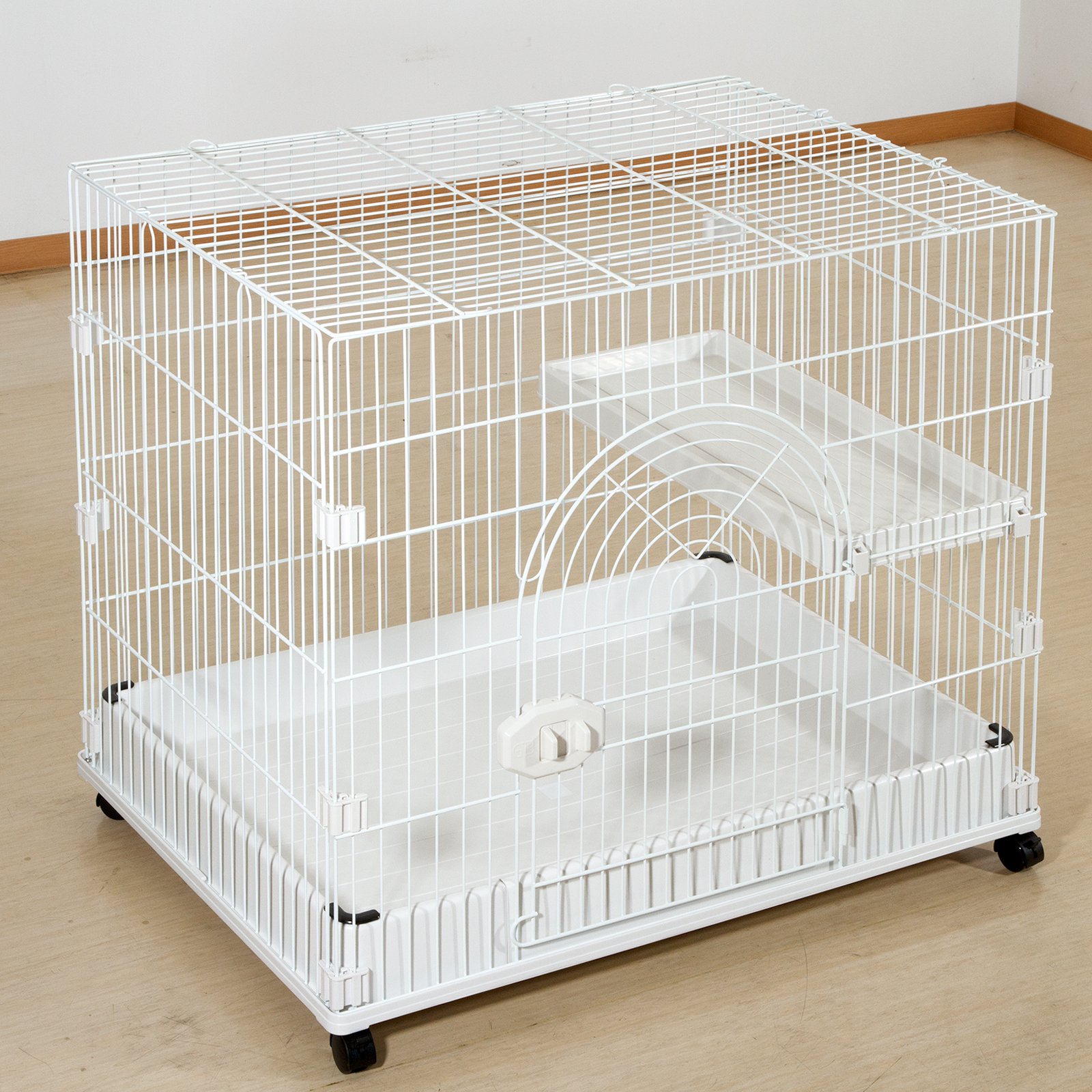 ジービー　猫用ケージ　ＦＷ－Ｃ１　ホワイトXホワイト　キャスター付き　幅９１０X奥行き６４０X高さ７９０ｍｍ　ＣＲＣ30―53―08―06―06