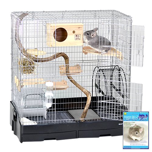 三晃商会　はじめてのチンチラ飼育セット　飼育説明書付き　ケージ　回し　おもちゃ　ＣＲＣ50―65―10―10―00