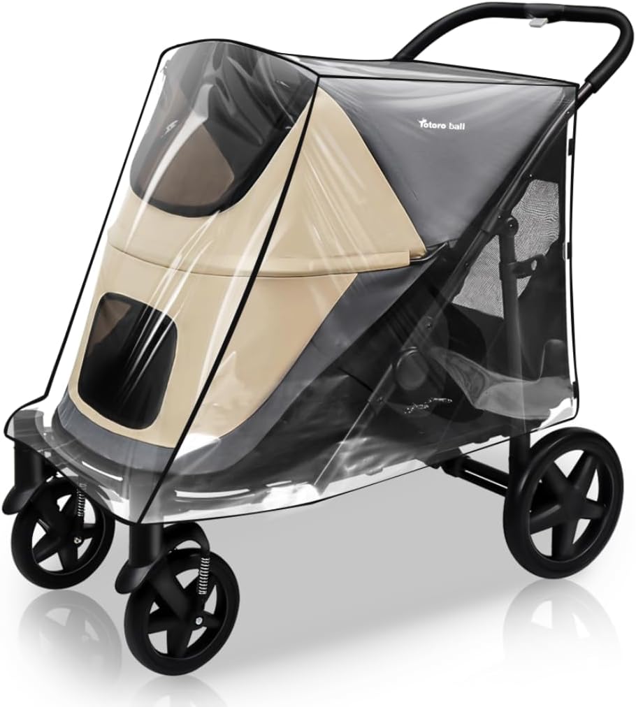 大型ペットカート用 透明 防風防水防寒 撥水レインカバー 収納便利 花粉対策対応