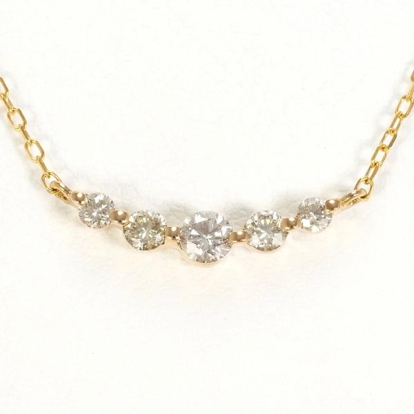 K18 18金 PG ピンクゴールド ネックレス ダイヤ 0.30 約41cm ジュエリー 中古