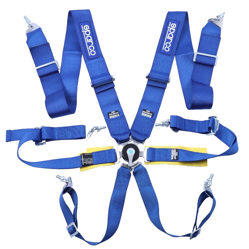 ケーティーエス フルハーネス3インチシートベルト カラー: 6点式 ブルー ロータリーバックル式