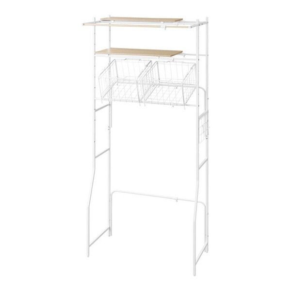 BSSL-860Rホワイト [バスケット付き伸縮スタイルランドリーラック] メーカー直送