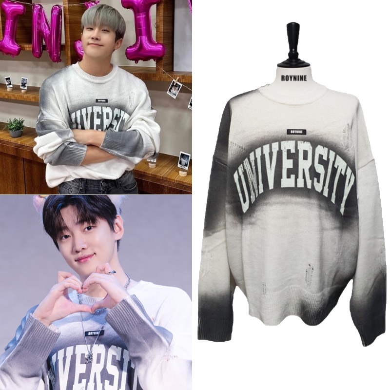 アストロジンジン着用 DKZ着用 アイボリー ペイント ニット