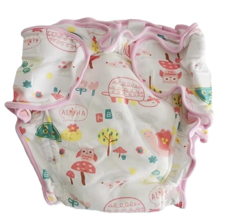 大人用 おむつカバー 防水 失禁パンツ Mサイズ 老人 介護おむつ 失禁 おねしょカバー トレーニングパンツ ピンクかわいい デンデン虫 ABDL