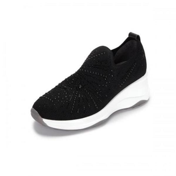 セーブゾーン07 女性 ニット スニーカー 6cm ローカット スニーカー ブラック 516422301UA (S18627085)