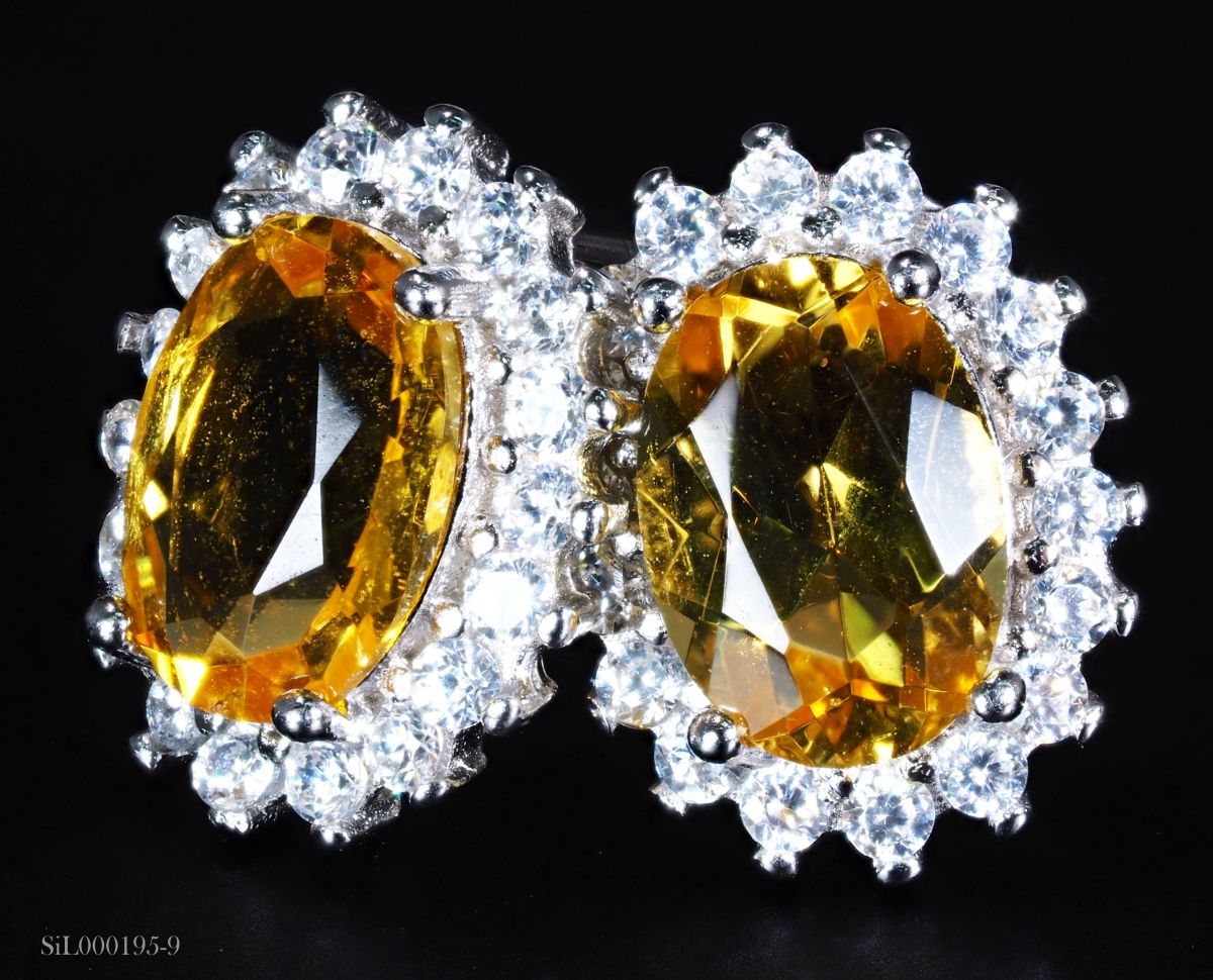 送料無料 天然石 イエローベルリ ｃｚダイヤモンド ピアス NoSiL195-9 プレゼント 最高