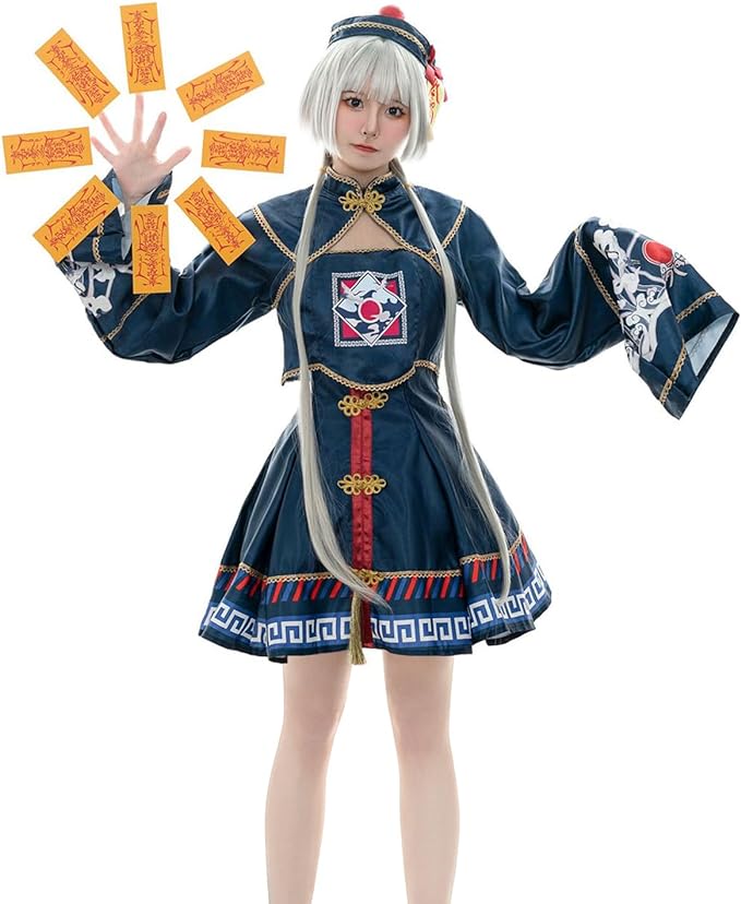 [Sky]ハロウィン コスプレ 衣装 アニメ キョンシー服 コスプレ ゴスロリ ロリータ かわいい レトロ ロリータ 仮装 コスチューム 学園祭 文化祭 イベント 仮装 暗黒風 演出服 Cos