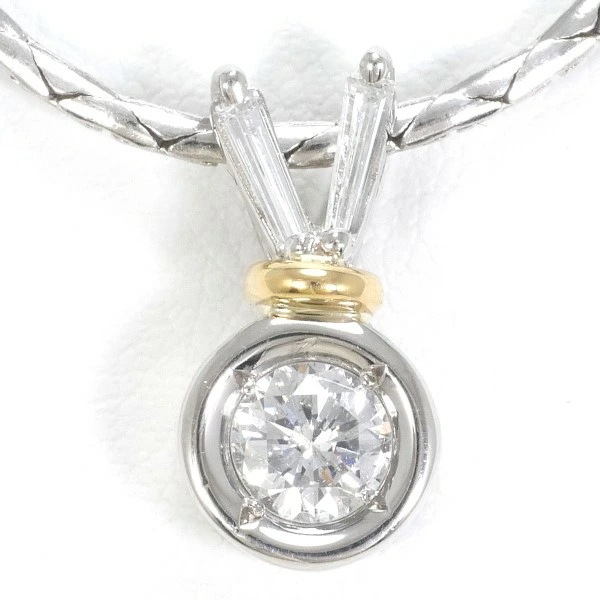 PT900 プラチナ PT850 ネックレス ダイヤ 0.389 0.14 鑑定書 中古