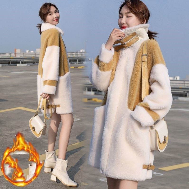 コート ファーコート 毛皮コート 配色 アウター 防 レディース ファージャケット 冬服 ジャケット