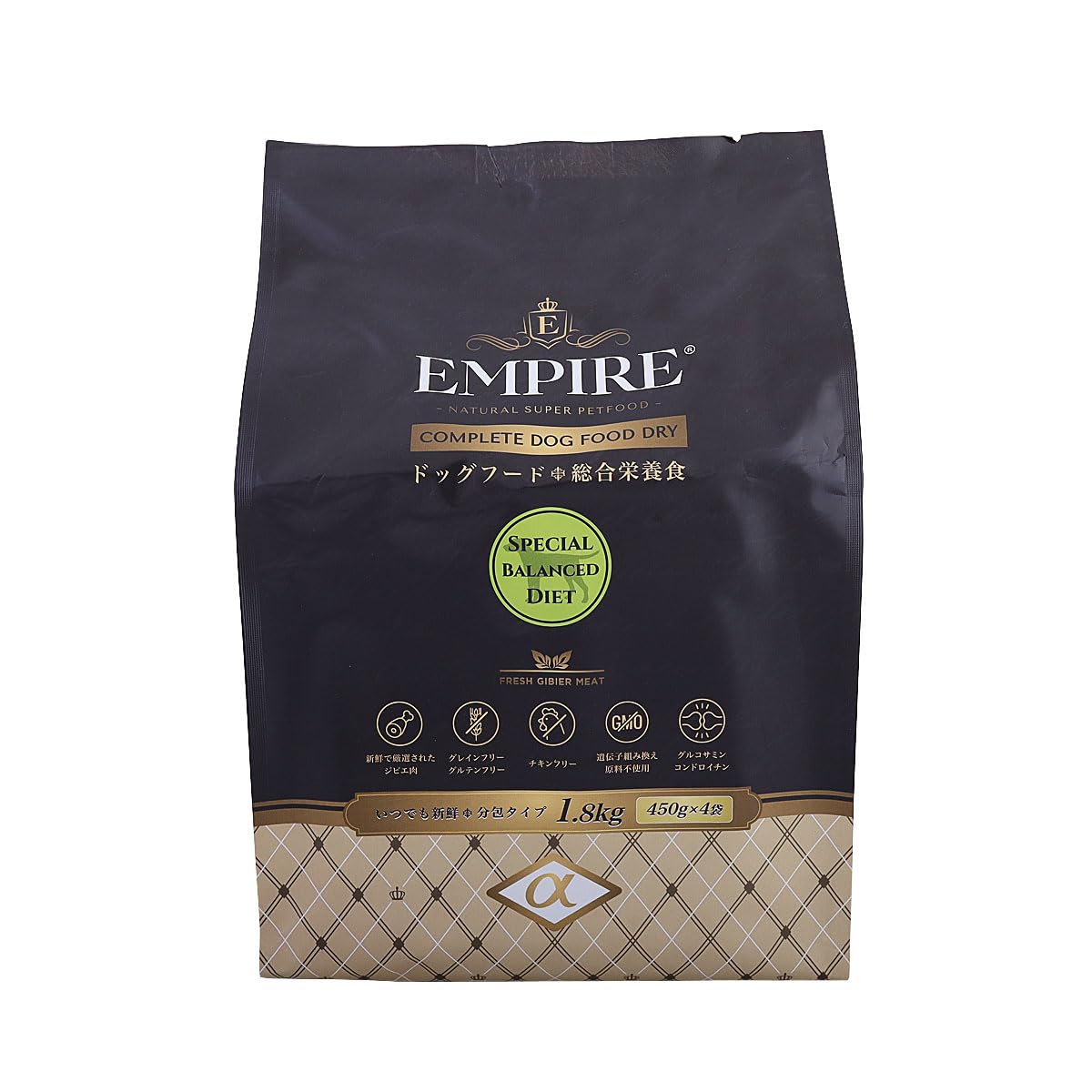 エンパイア EMPIRE スペシャルバランスダイエット 小粒 1.8kg (450g×4)ドッグフード ジビエ 鹿肉 グレインフリー グルテンフリー ラム肉 猪レバー 低アレルギー チキンフリー 成犬