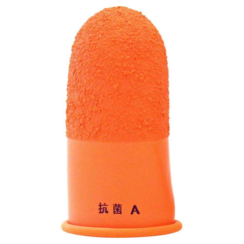 （まとめ買い）指サック 天然ゴム 特殊2重加工 抗菌剤配合 箱入 50個入 A（大） オレンジ KM-203H [x3]
