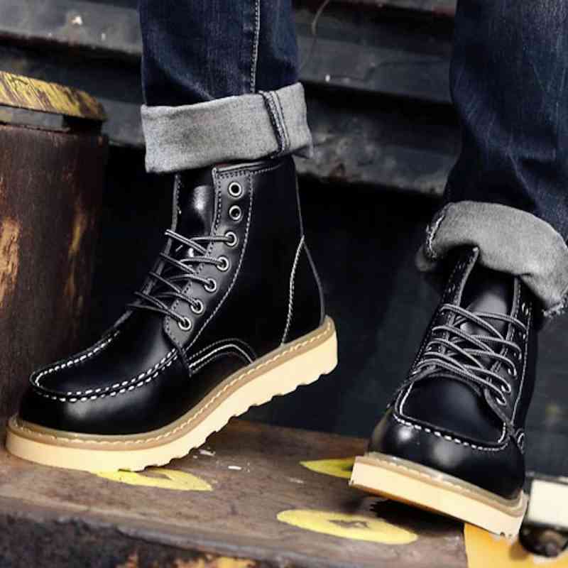 ブーツ メンズ 暖かい ワーク セット ルーム 革 防水 黒 ジッパー 夏 モード 洗える 幅広 ファスナー 完全 冬 防寒 あったか 軽い ブーツ秋 スエード 春 滑らない レザー フロント シュー