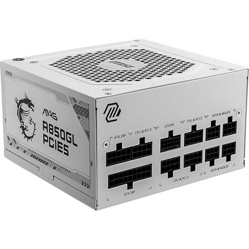 MSI　PC電源 ［850W /ATX /Gold］ ホワイト　MAGA850GLPCIE5WHITE