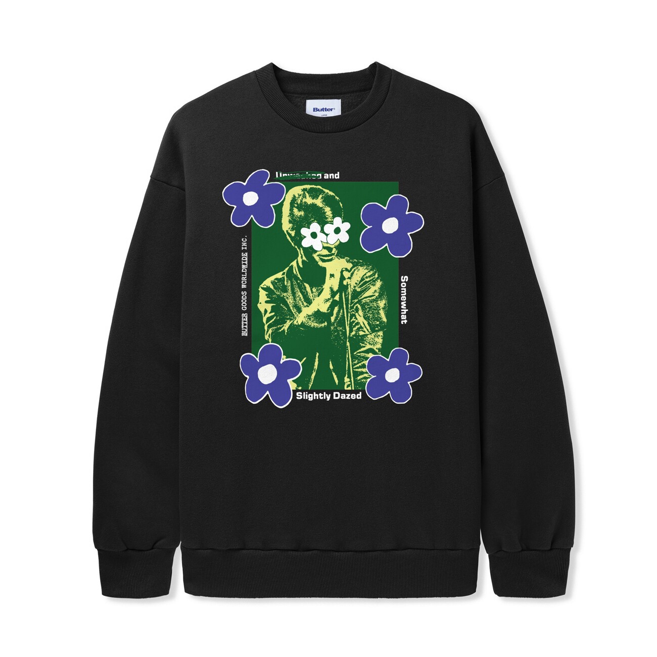 【BUTTER GOODS】 DAZED CREWNECK SWEATSHIRT : BLACK