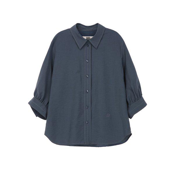 [26SS] グレッシュブルーソリッド7分袖シャツ DLSH6B407B5