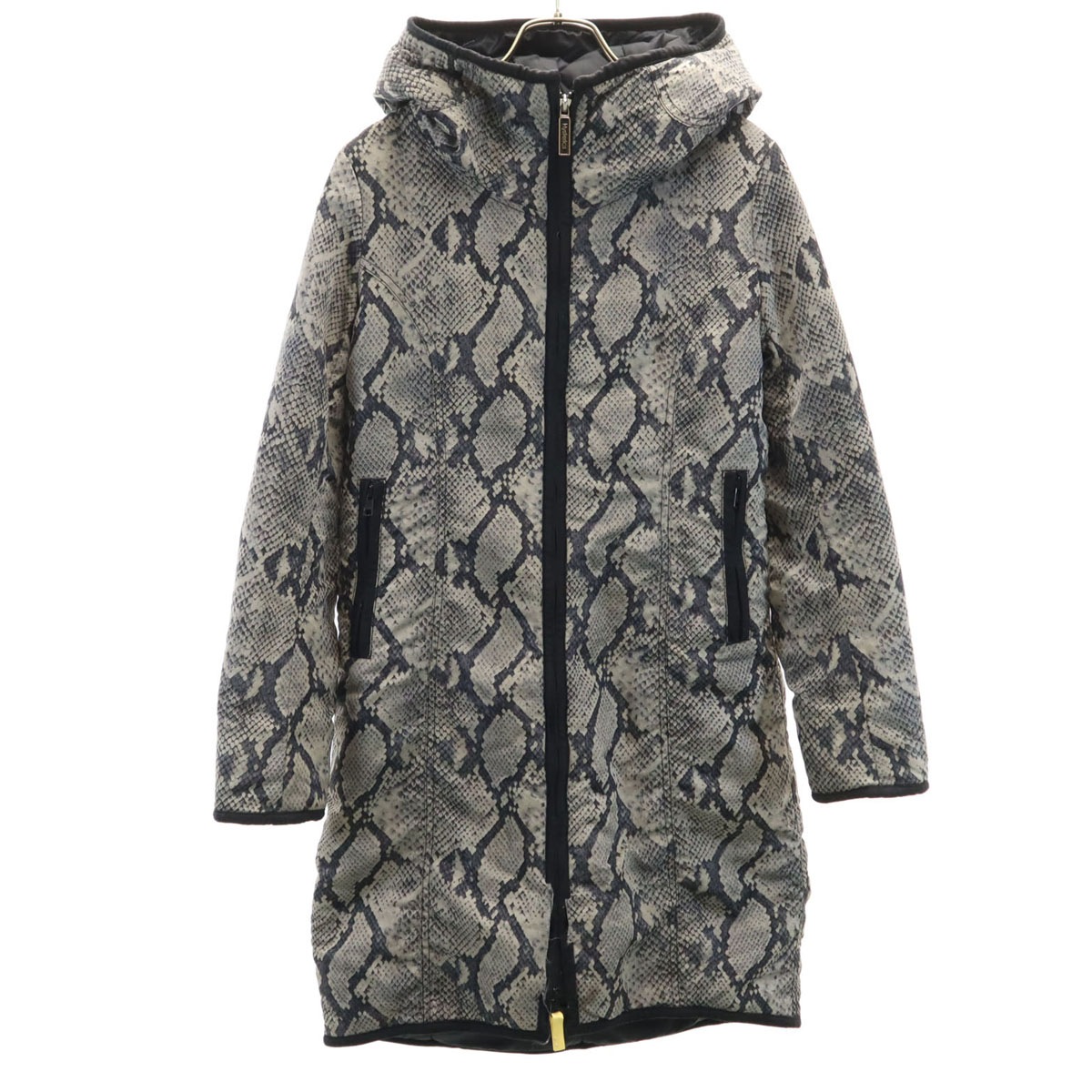 HYSTERICS ヒステリックス 総柄 中綿コート F グレー系 ヒステリックグラマー レディース 古着