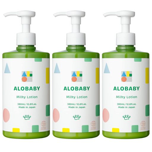 【香りが選べる!】ベビーローション アロベビー ミルクローション ビッグボトル 380ML 3本 (やさしいアロマの香り)
