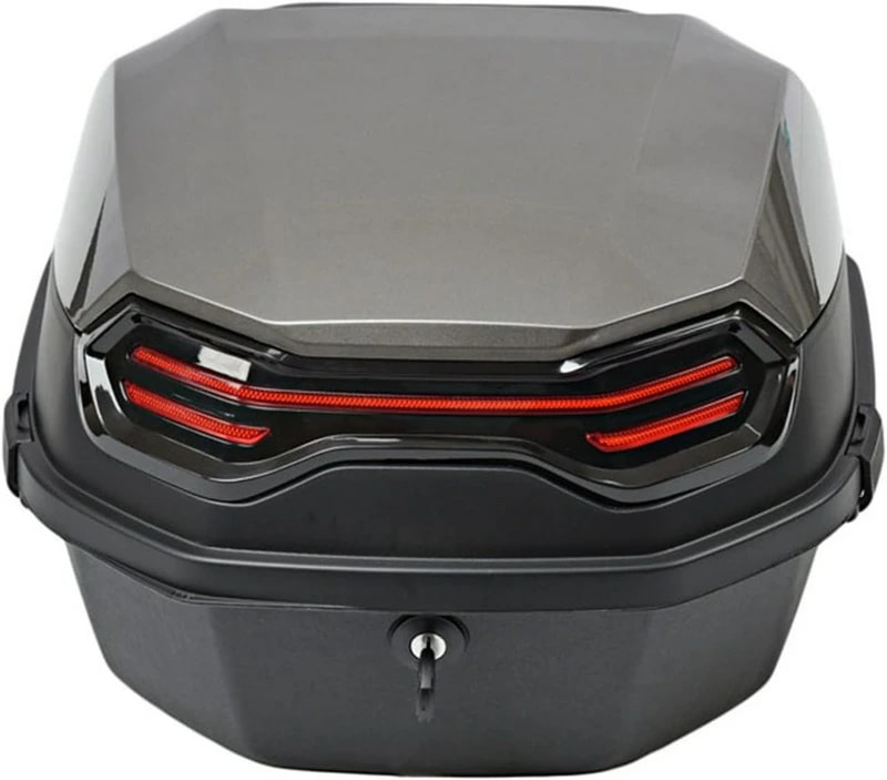 バイク リアボックス 40L トップケース バイクボックス バイク用ボックス ヘルメット入れ 着脱可能式 大容量 旅行 汎用 PP製 夜間警告灯付き ベース付き グレー 7,980円
