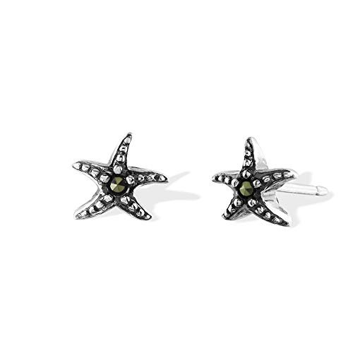 並行輸入品Boma Jewelry スターリングシルバー 白鉄鉱 ヒトデ スタッドピアス