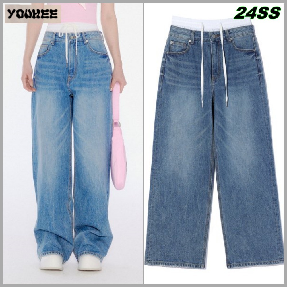 【YOUHEE】24SS LAYERED DENIM PANTS BLUE