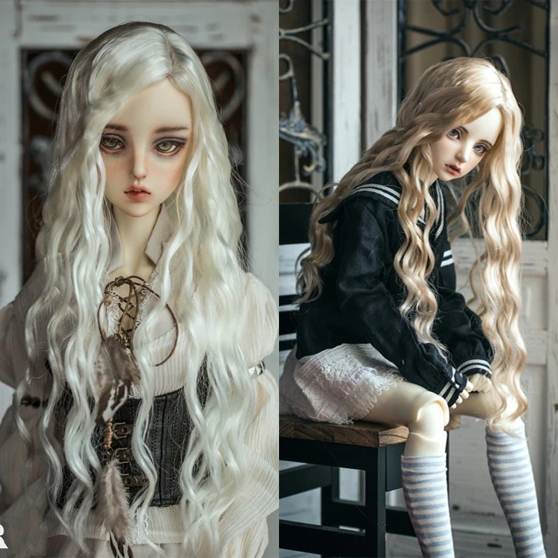 BJDドールウィッグ ロングカール ボリューム 輸入真似モヘア SD/小顔SD/MSD幼SD人形用