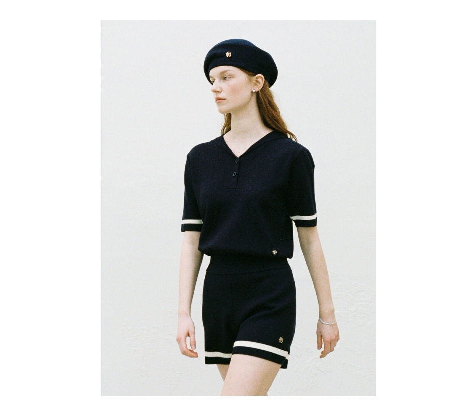 【MARITHEFRANCOISGIRBAUD】 W MARINE SAILOR KNIT : NAVY