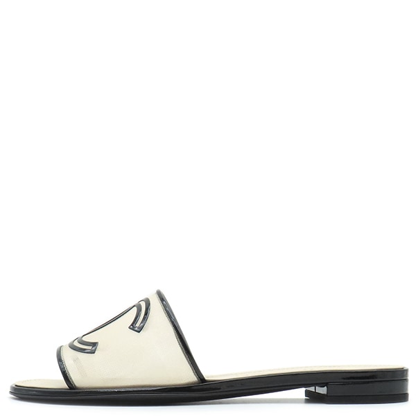 シャネル CHANEL サンダル ココマーク メッシュ レザー メッシュ ベージュ×ブラック ＃36 ミュール G37156 【箱】【中古】 44,187円