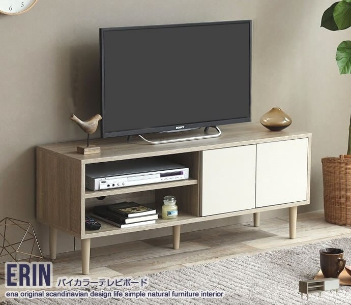 バイカラー テレビボード テレビ台 リビング収納 おしゃれ 収納 TV台 ナチュラルホワイト
