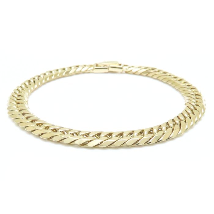 喜平ブレスレット K18YG イエローゴールド 6面 ダブル 18.5cm 20.3g/129112【中古】 167,500円