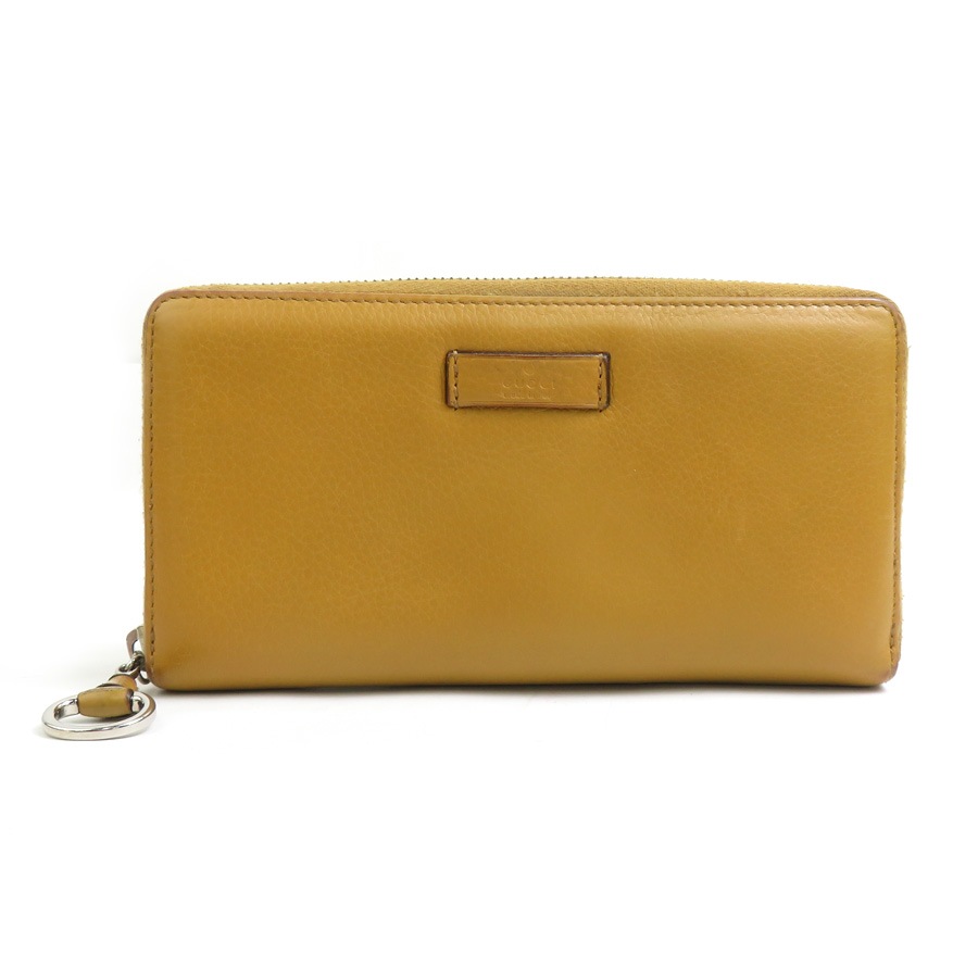 グッチ GUCCI ラウンドファスナー長財布 レザー ベージュブラウン シルバー ユニセックス 224246 e60539a