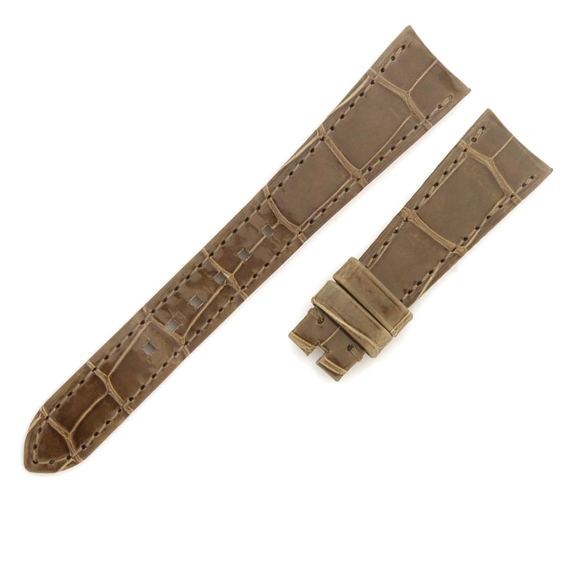 レディース 未使用 純正 替え クロコ バンド ベルト ストラップ 17ｍｍ ブラウン 茶
