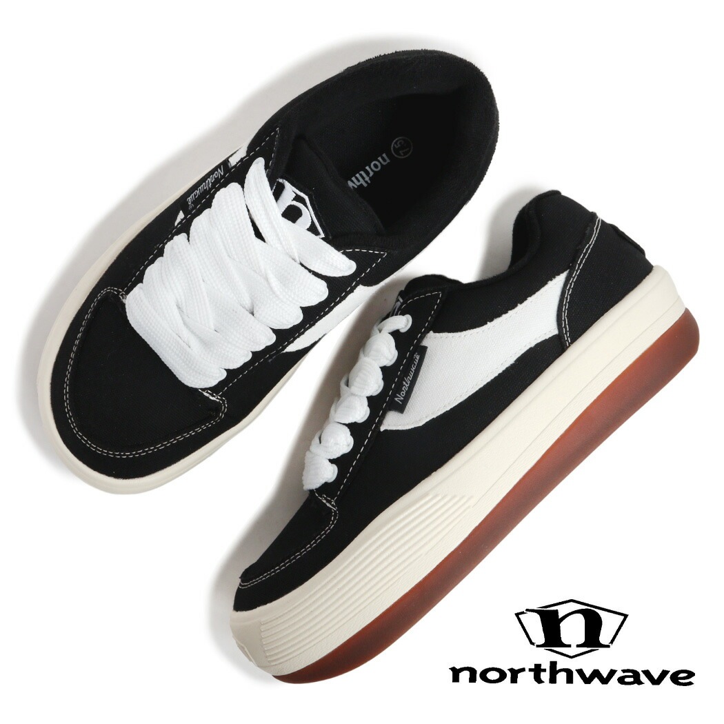 NORTHWAVE ノースウェーブ エスプレッソ キャンバス スニーカー ESPRESSO CANVAS BLACK/WHITE ( ブラック 黒 厚底 メンズ レディース NW004BLW )