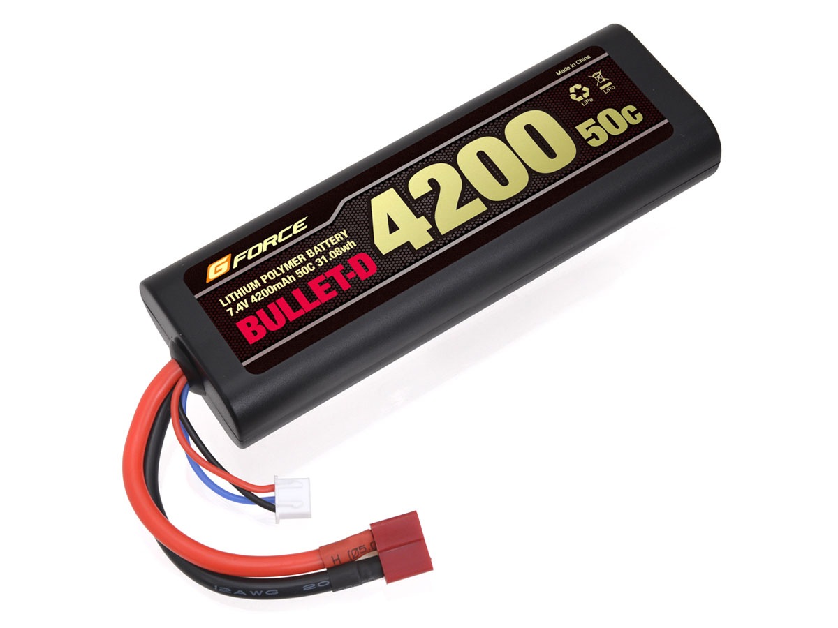 G-FORCE BULLET-D LiPo 7.4V 4200mAh 2ピンコネクタ 50C【GFG009】 ラジコンパーツ GFG009 BULLET-D 7.4V 4200mAh