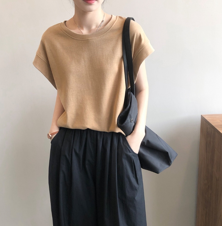 トップス デート モテアイテム カットソー Uネック フレンチスリーブ ワイド コットン 大人可愛い きれいめ 上品 おしゃれ かっこいい 大人可愛い ラブリー キュート ガーリー クール モード系