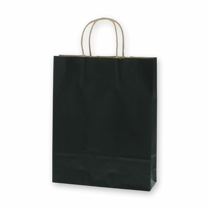 （まとめ買い）シモジマ HEIKO 手提げ紙袋 25チャームバッグ 25CB MS1 未晒 黒C 50枚 幅270xマチ80x高340mm 003276807 [x3セット]