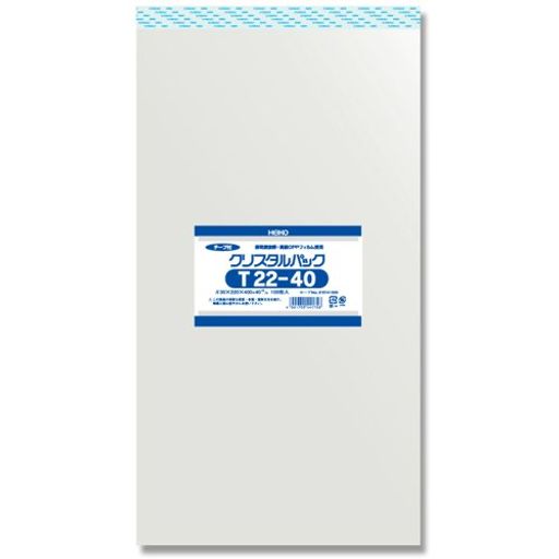 【クーポン対象外】 シモジマ ヘイコー 透明 opp袋 クリスタルパック テープ付 2240cm 100枚 t22-40 保存容器