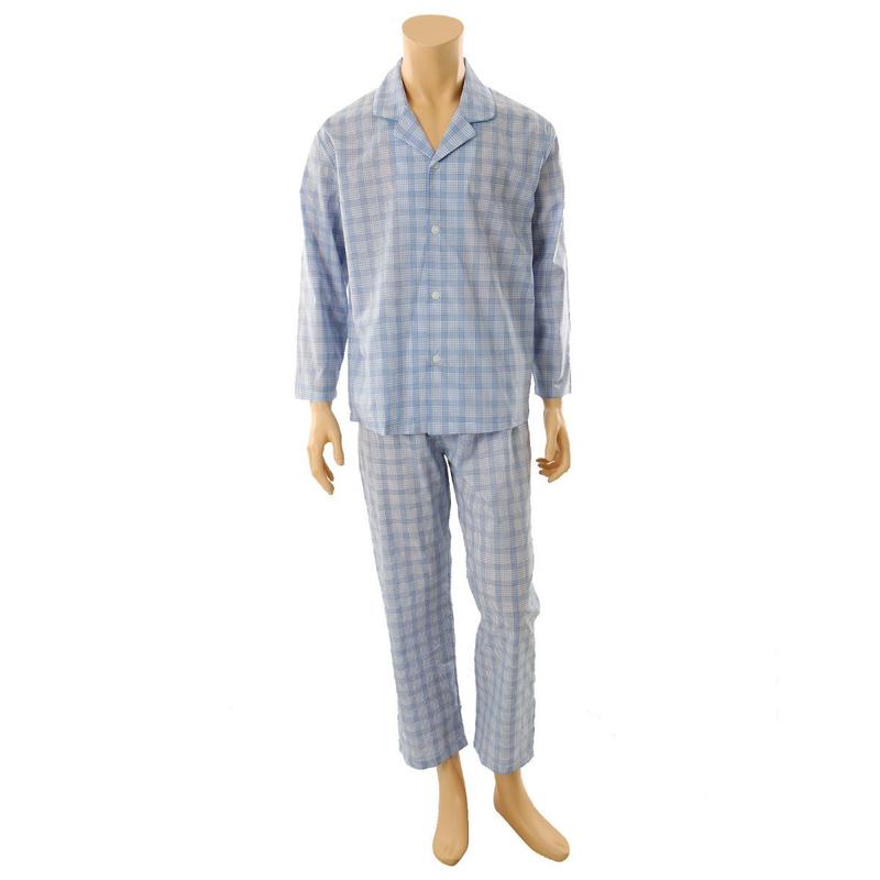 高級感のある綿200番手チェック柄メンズパジャマ(WPA2440M)