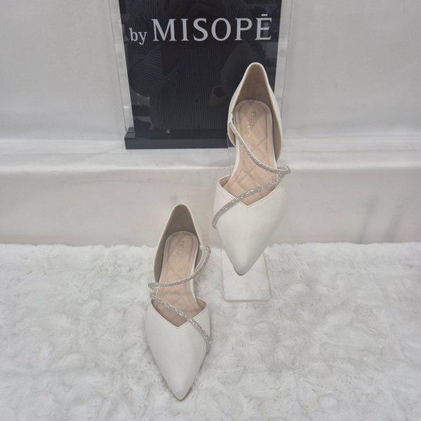 By 女性 ストラップ ポイント パンプス 112HT412SZ009 IVORY 3 JJ