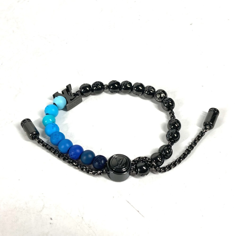 ブレスレット M0947A ブラスレ ビーズ ブレスレット LVイニシャル ブレスレットビーズ アクセサリー メタル ブルー
