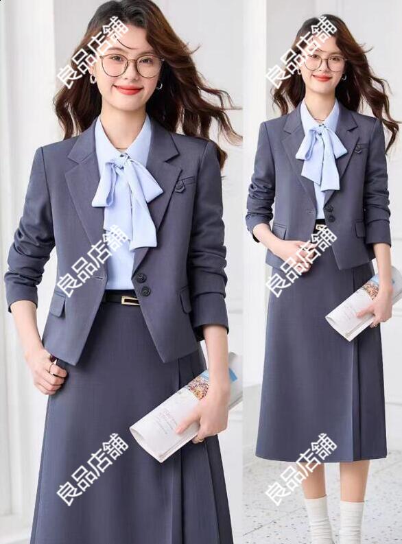 【新作】スーツ セットアップ スカートスーツ レディース スーツ フォーマル テーラードジャケット+ミモレ丈スカート＋リボンボウタイブラウス カジュアル セレモニー 就職活動 3色 S M L XL